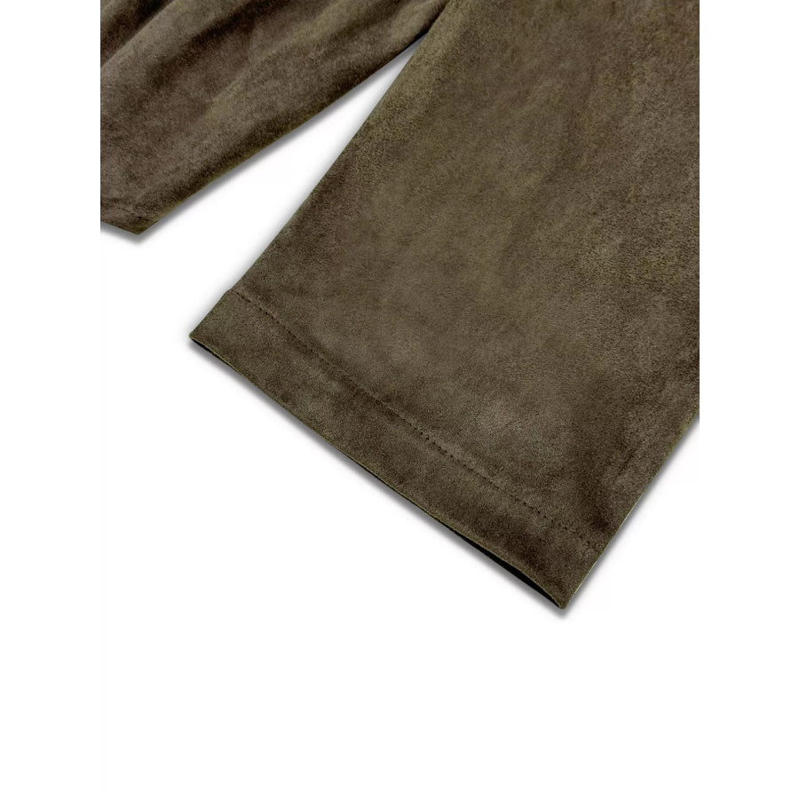 Suede Cropped Bomber Jacket Apparel and Accessories
