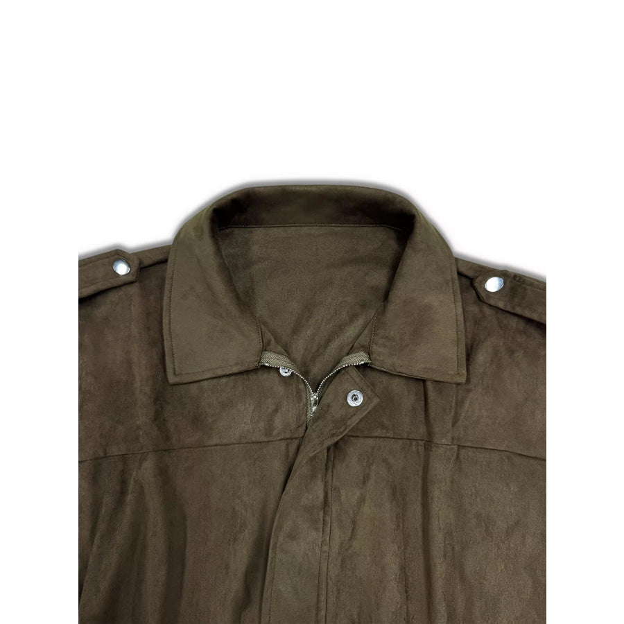Suede Cropped Bomber Jacket Apparel and Accessories