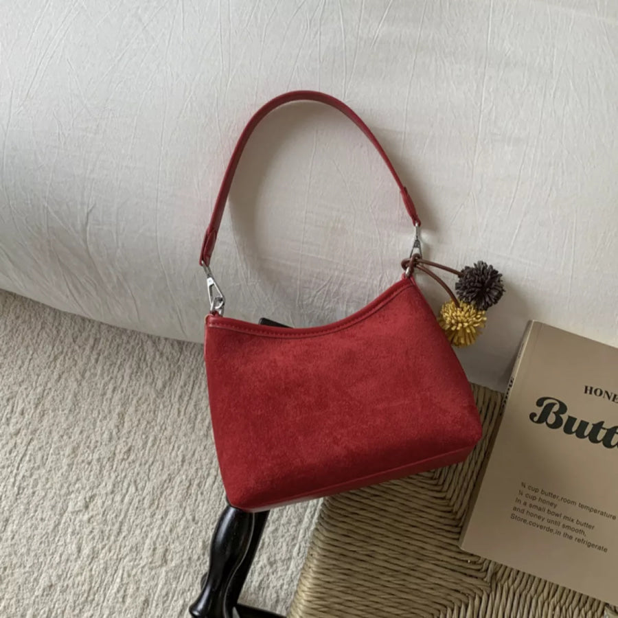 Suede Crossbody Bag with Adjustable Shoulder Strap Apparel and Accessories