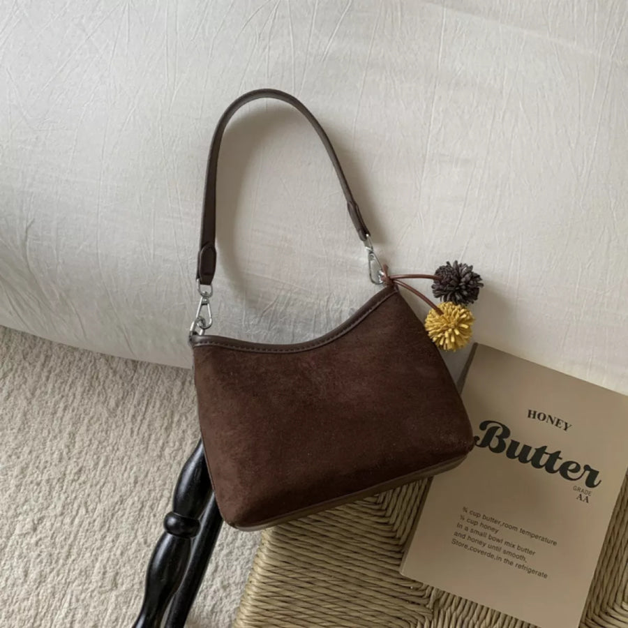Suede Crossbody Bag with Adjustable Shoulder Strap Apparel and Accessories
