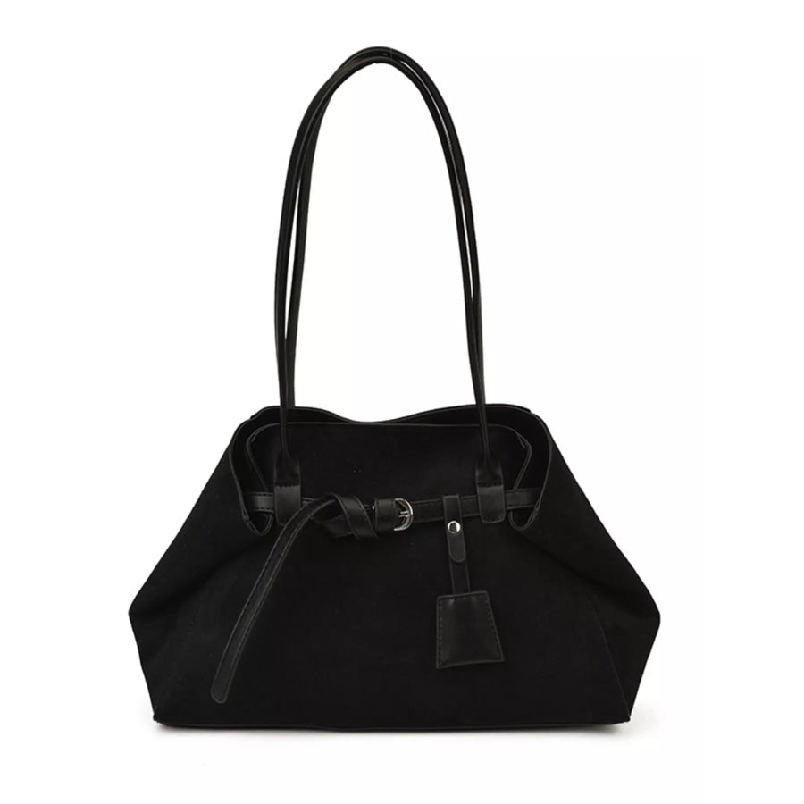 Suede Decorative Belt Buckle Shoulder Bag Apparel and Accessories