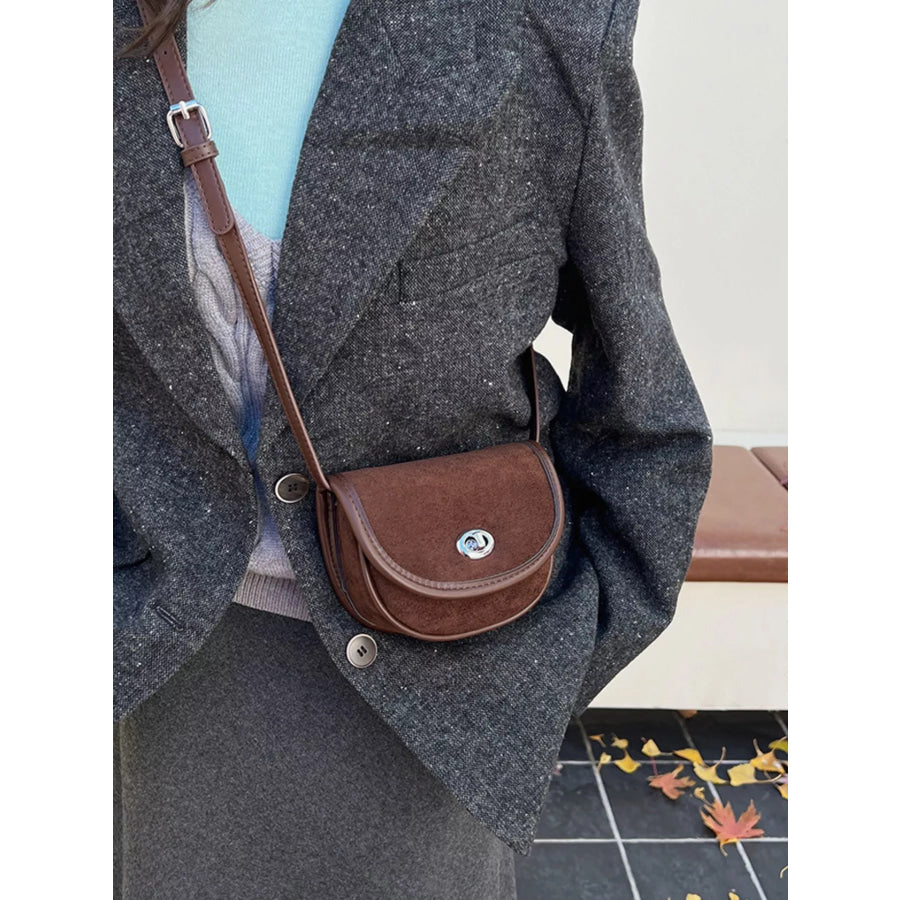 Suede Flap Crossbody Bag Apparel and Accessories