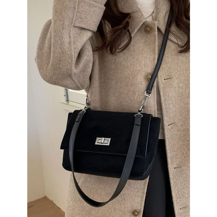 Suede Flap Crossbody Bag Apparel and Accessories