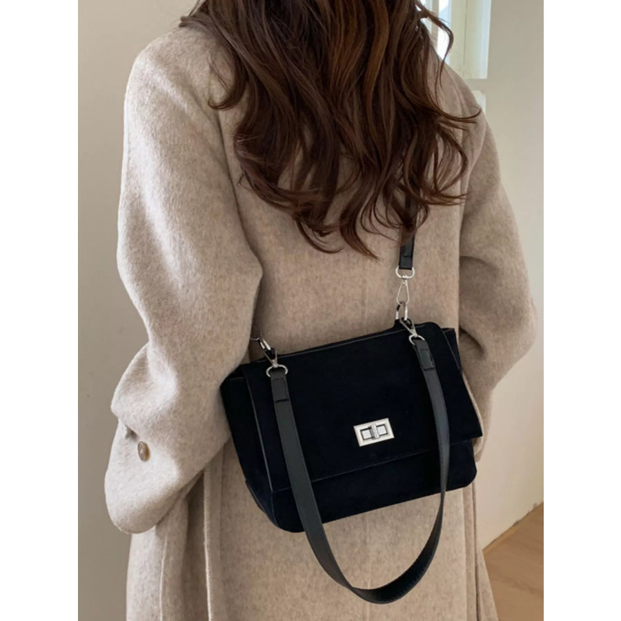 Suede Flap Crossbody Bag Apparel and Accessories