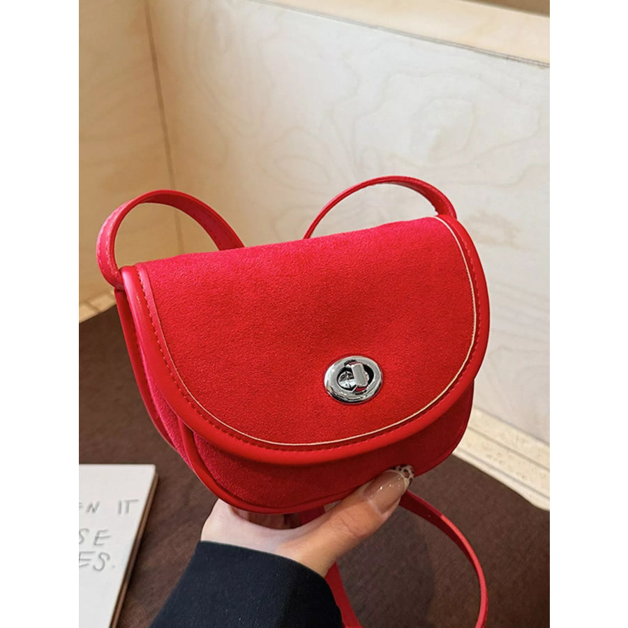 Suede Flap Crossbody Bag Apparel and Accessories
