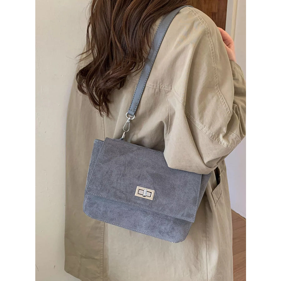 Suede Flap Crossbody Bag Apparel and Accessories