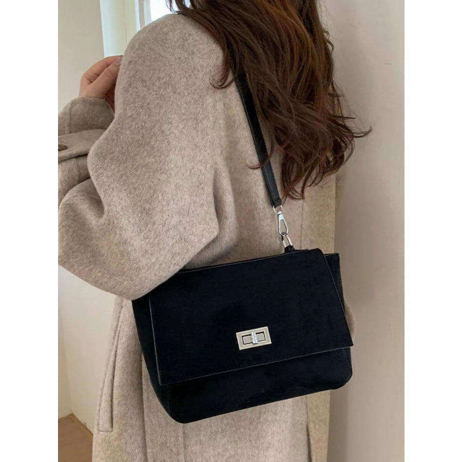 Suede Flap Crossbody Bag Apparel and Accessories