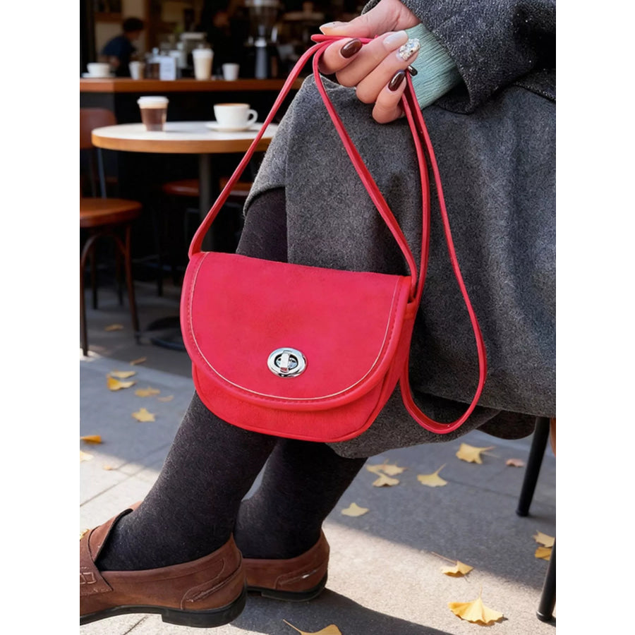 Suede Flap Crossbody Bag Apparel and Accessories