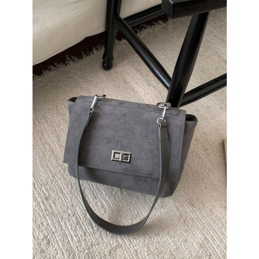 Suede Flap Crossbody Bag Apparel and Accessories