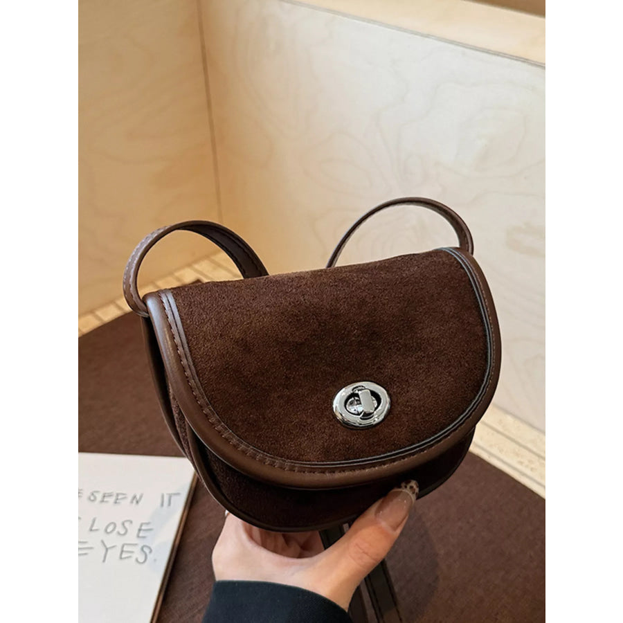 Suede Flap Crossbody Bag Apparel and Accessories