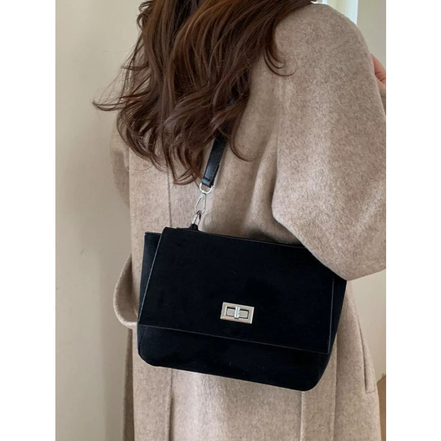 Suede Flap Crossbody Bag Apparel and Accessories