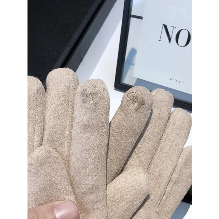 Suede Gloves with Fur Cuff Apparel and Accessories