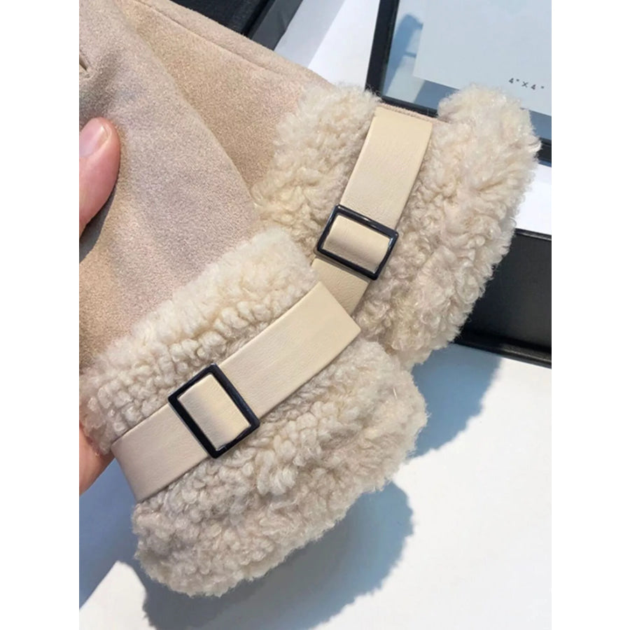 Suede Gloves with Fur Cuff Apparel and Accessories