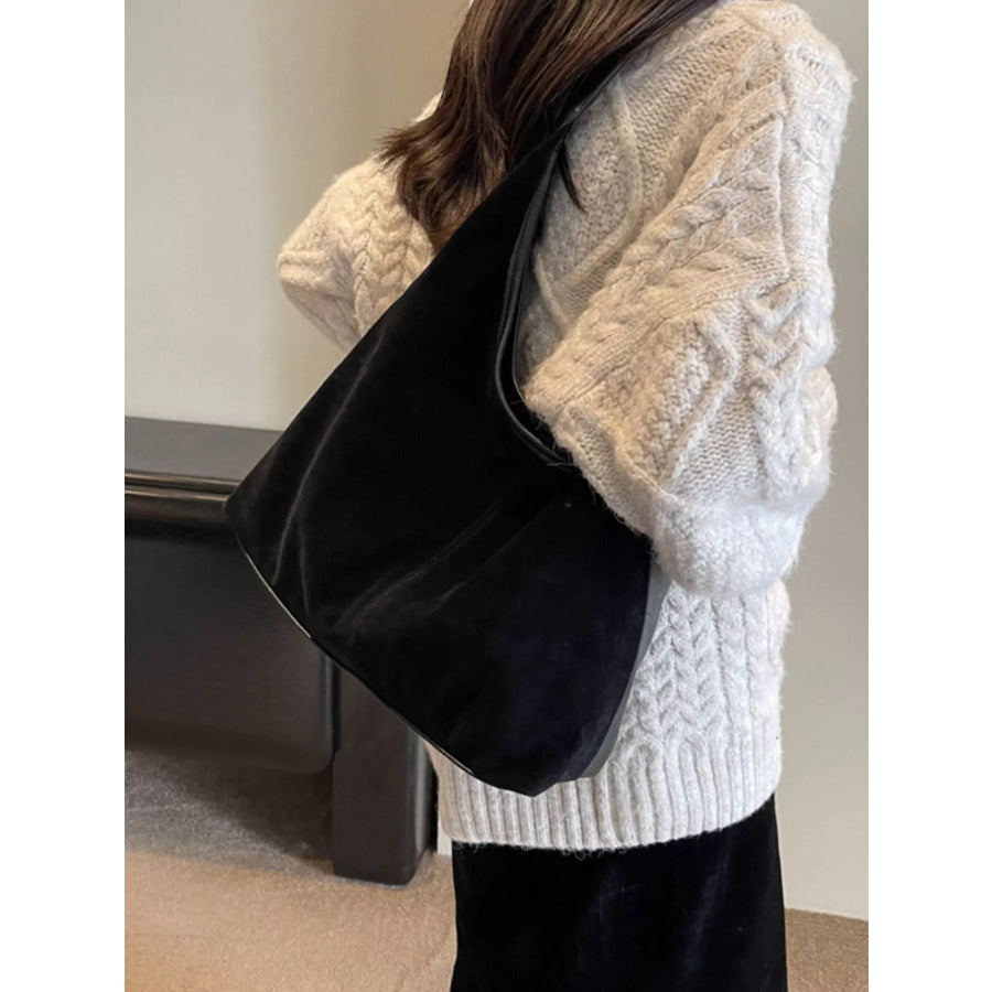 Suede Hobo Shoulder Bag Black / onesize Apparel and Accessories