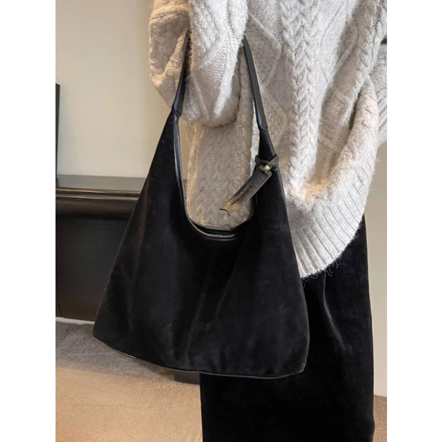 Suede Hobo Shoulder Bag Black / onesize Apparel and Accessories