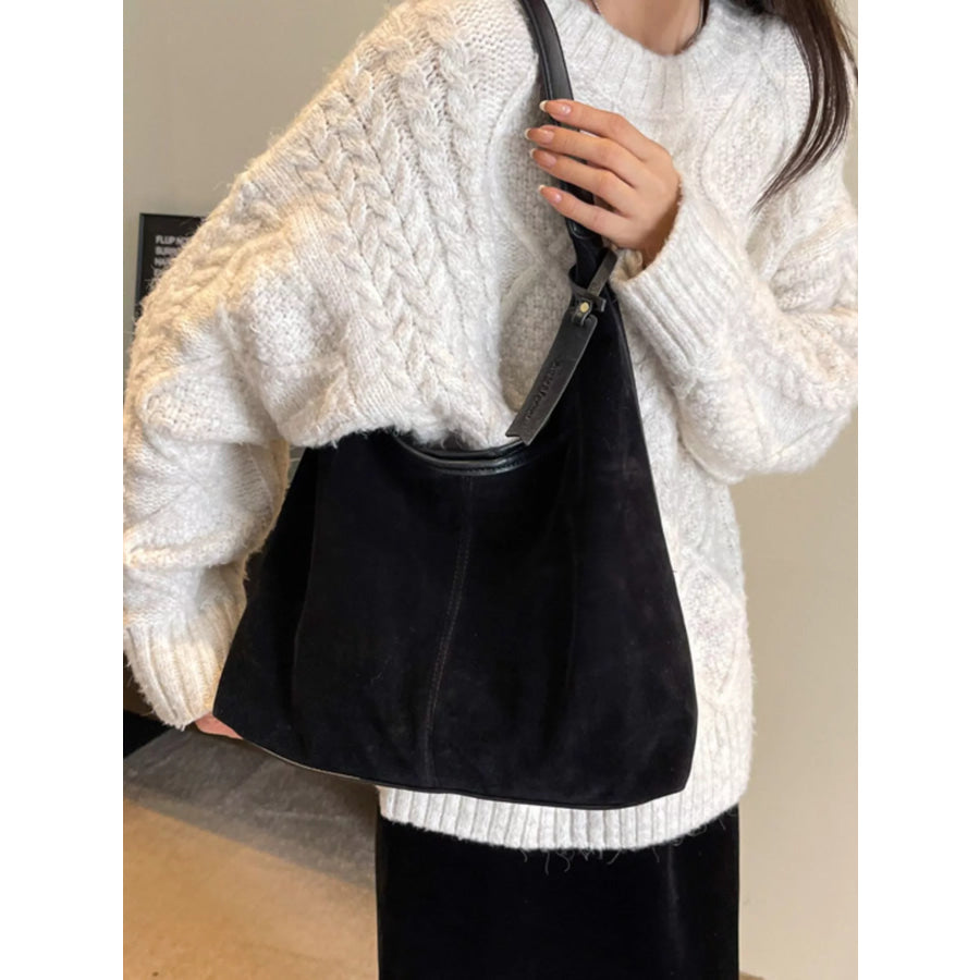 Suede Hobo Shoulder Bag Black / onesize Apparel and Accessories