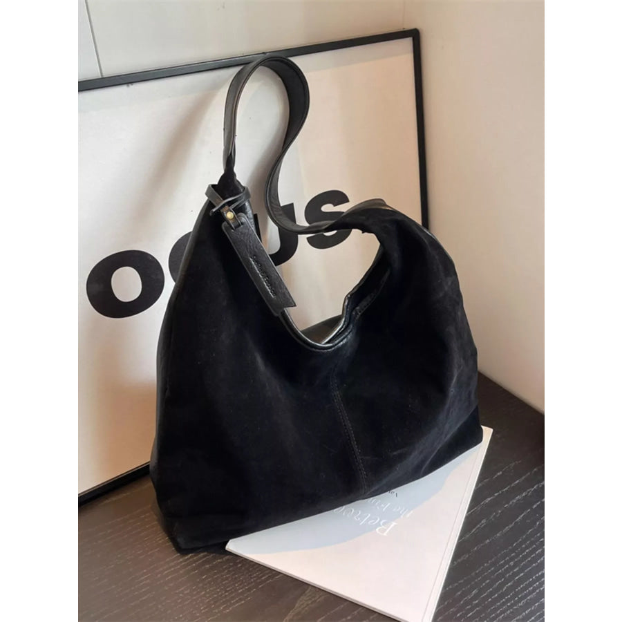 Suede Hobo Shoulder Bag Black / onesize Apparel and Accessories