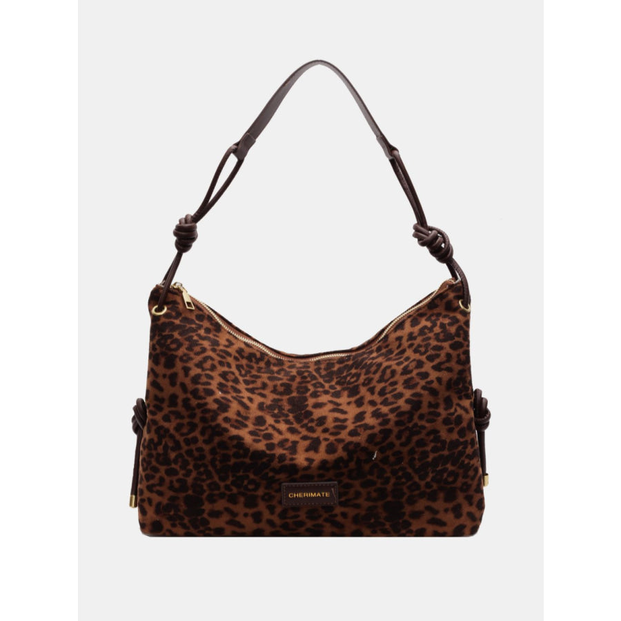 Suede Large Shoulder Bag Leopard / One Size Apparel and Accessories