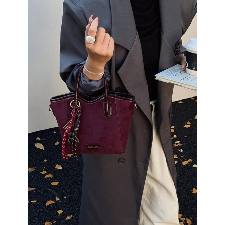 Suede Leather Strap Tote Bag Apparel and Accessories