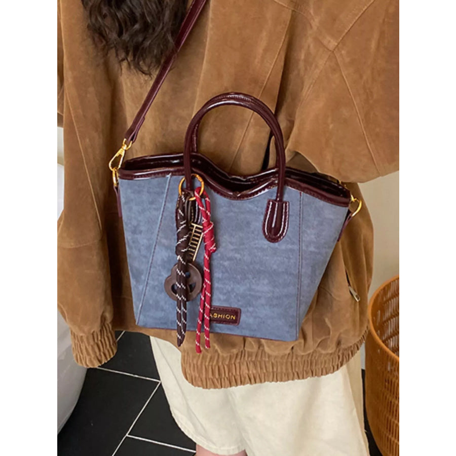 Suede Leather Strap Tote Bag Apparel and Accessories