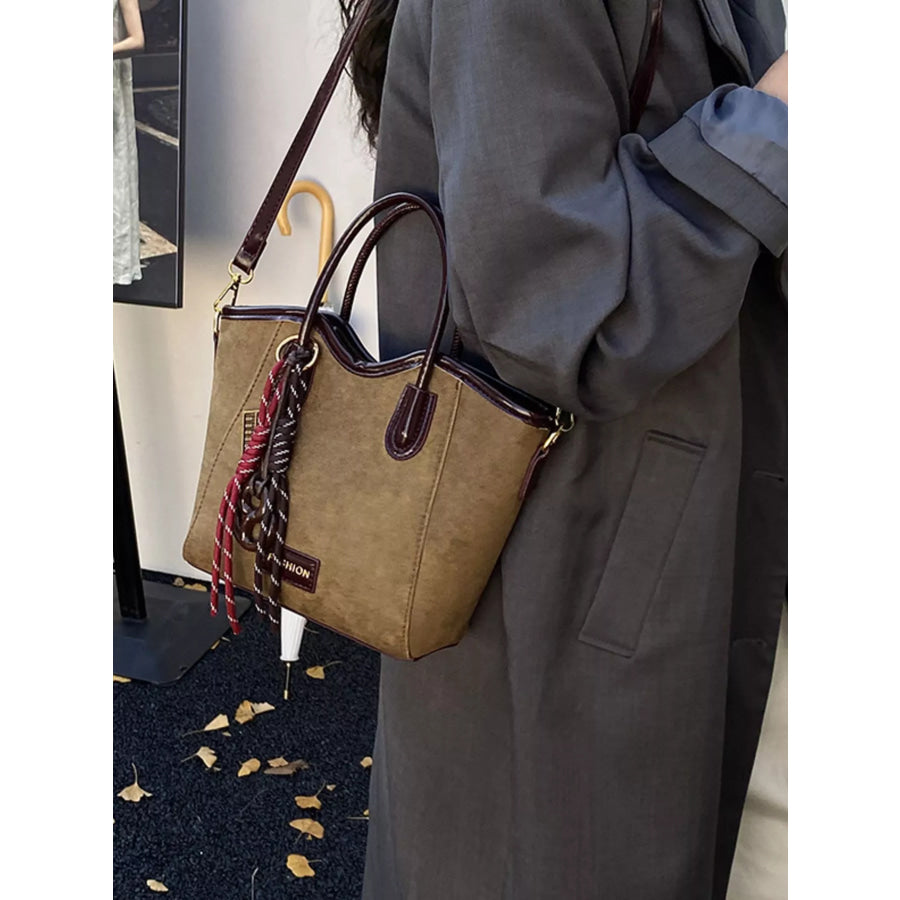 Suede Leather Strap Tote Bag Apparel and Accessories