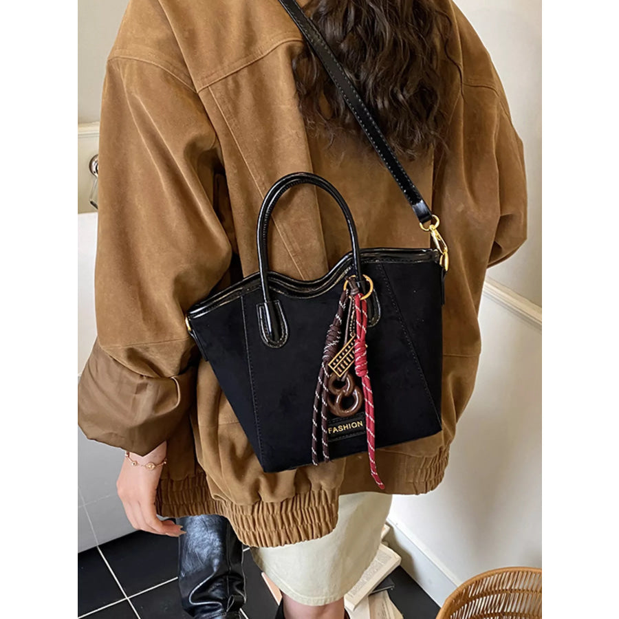 Suede Leather Strap Tote Bag Apparel and Accessories