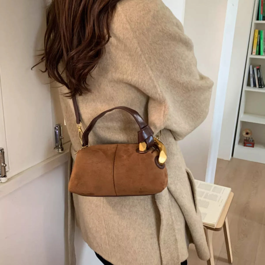 Suede Mini Crossbody Bag Brown / One Size Apparel and Accessories