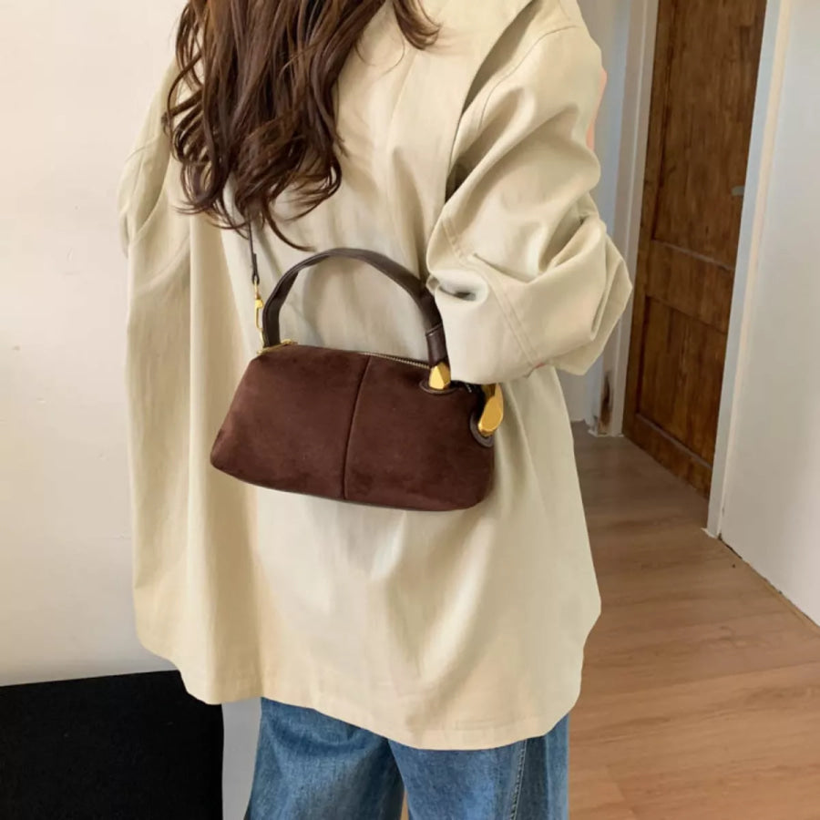 Suede Mini Crossbody Bag Coffee Brown / One Size Apparel and Accessories
