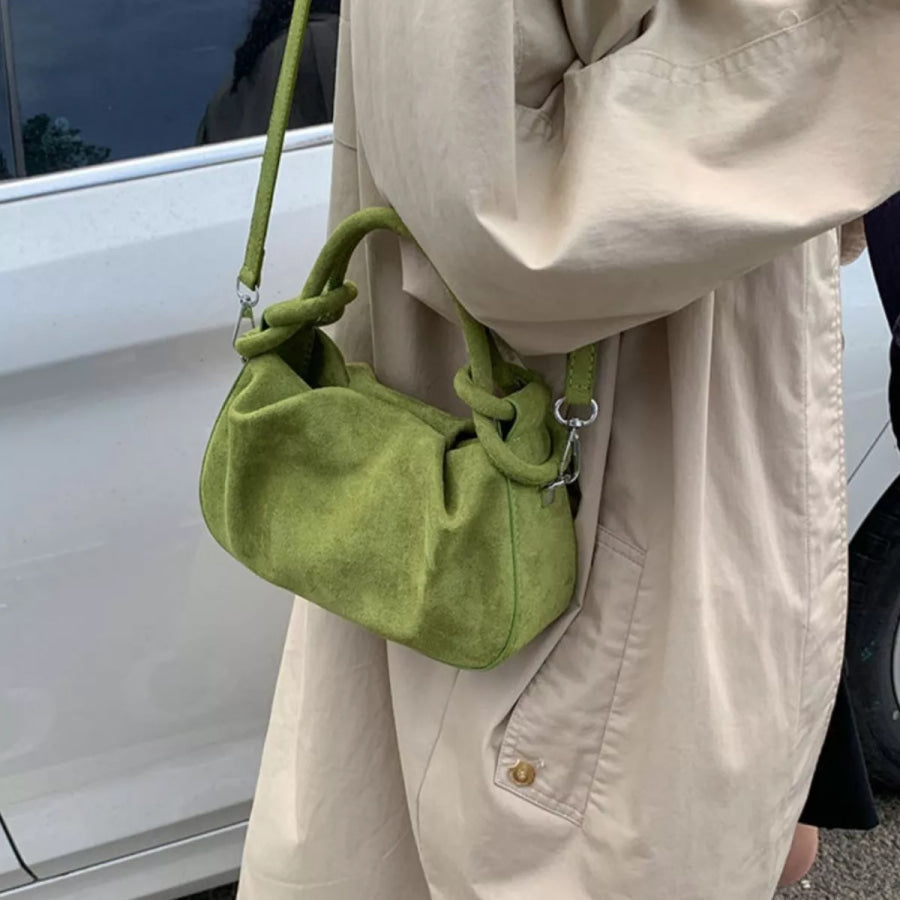Suede Mini Crossbody Bag with Adjustable Strap Apparel and Accessories