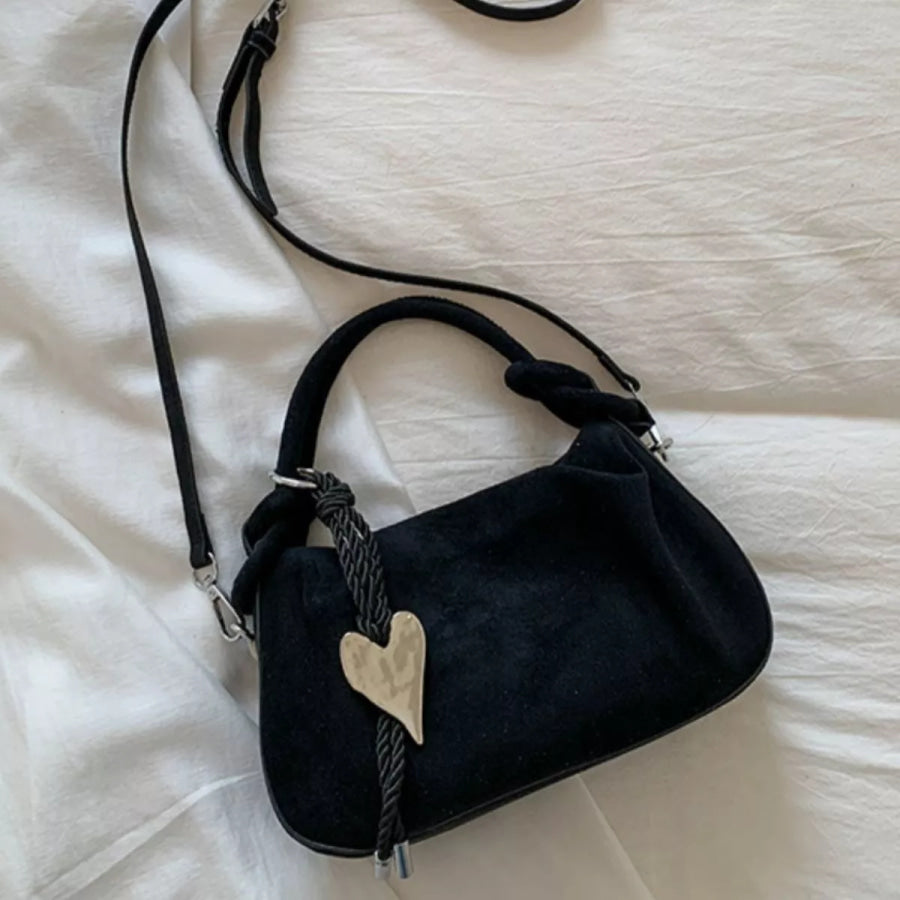 Suede Mini Crossbody Bag with Adjustable Strap Apparel and Accessories