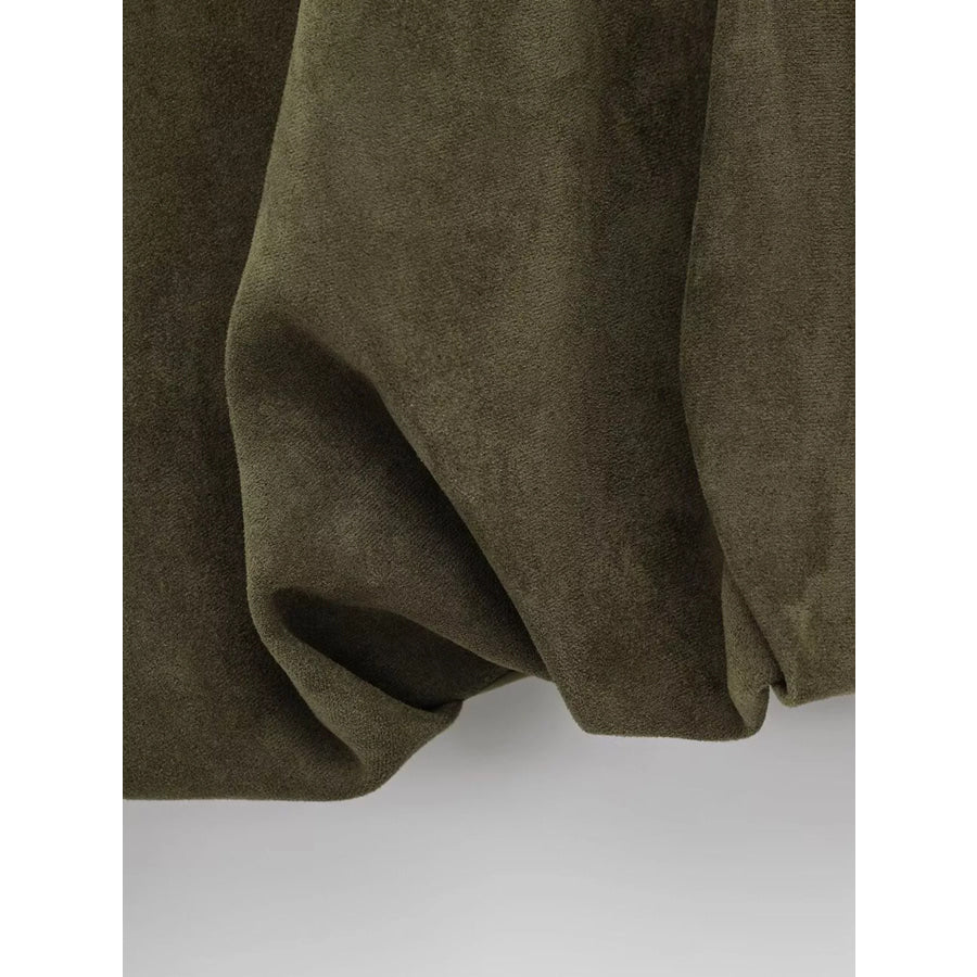Suede Oversized Collared Neck Bomber Jacket Apparel and Accessories