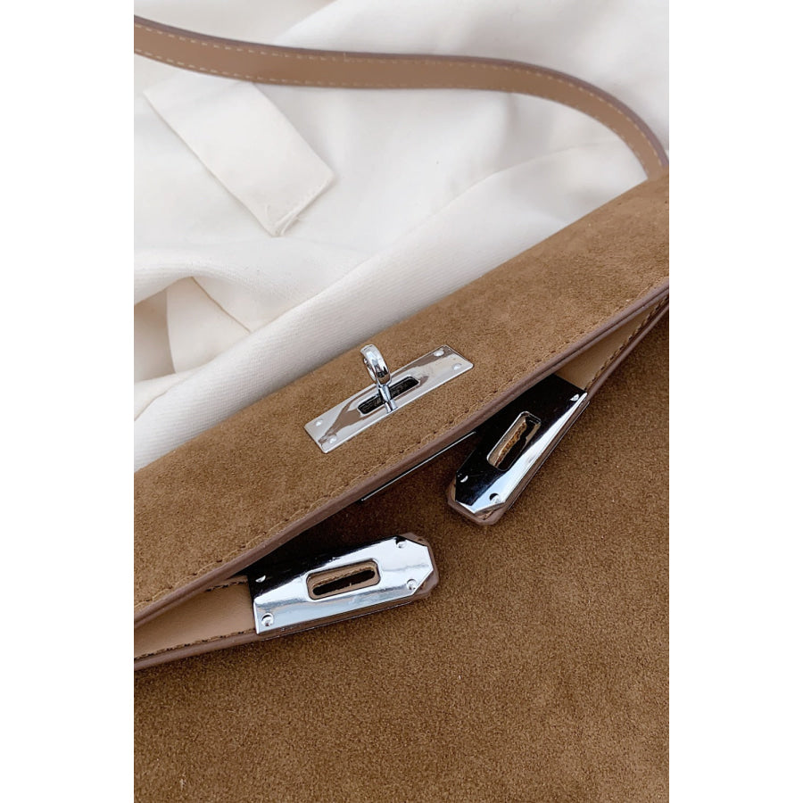 Suede PU Leather Strap Shoulder Bag Apparel and Accessories