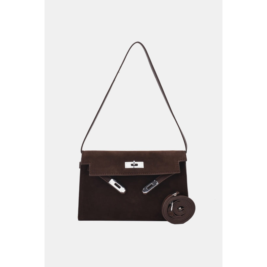 Suede PU Leather Strap Shoulder Bag Apparel and Accessories