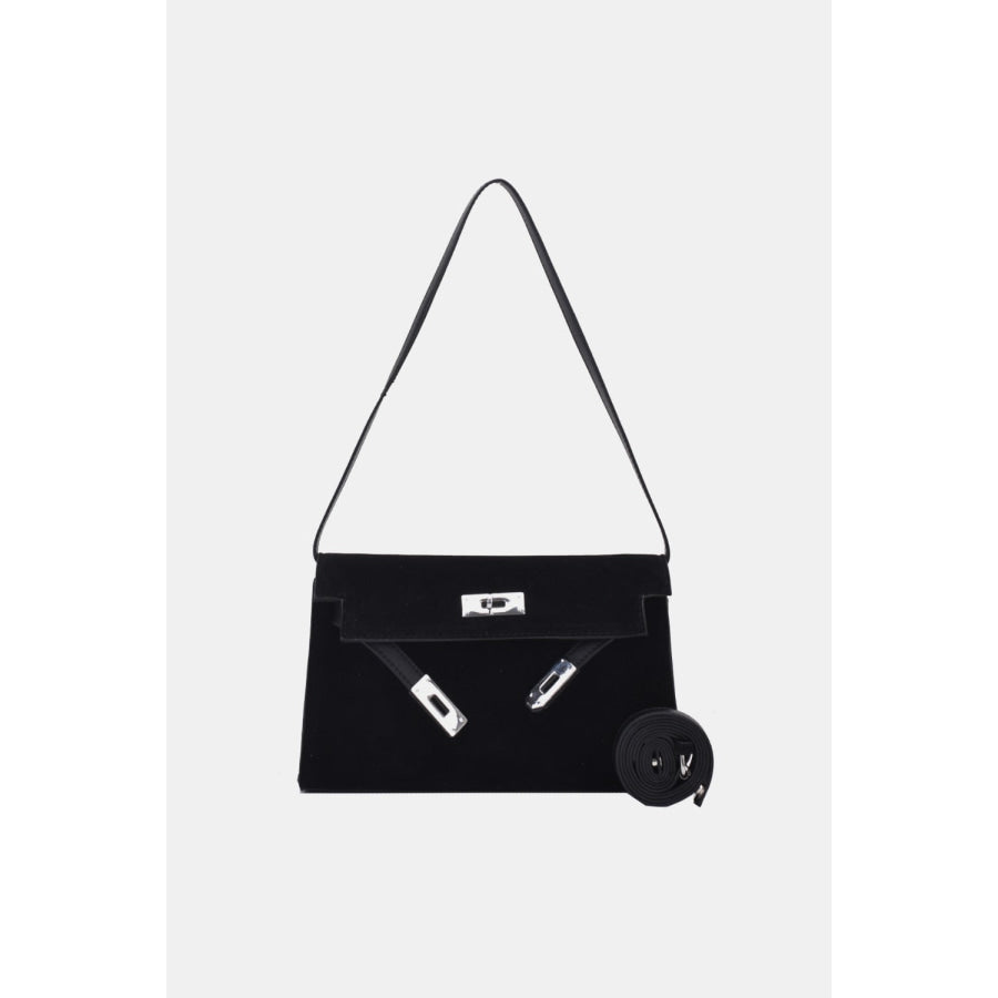 Suede PU Leather Strap Shoulder Bag Apparel and Accessories