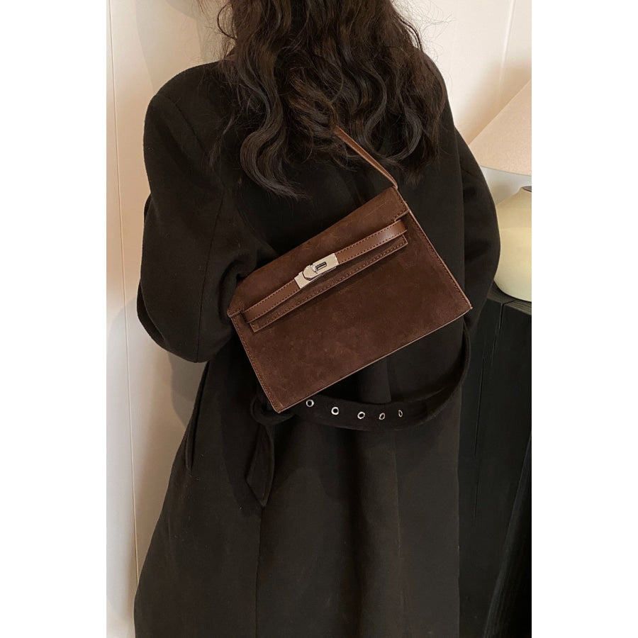 Suede PU Leather Strap Shoulder Bag Apparel and Accessories