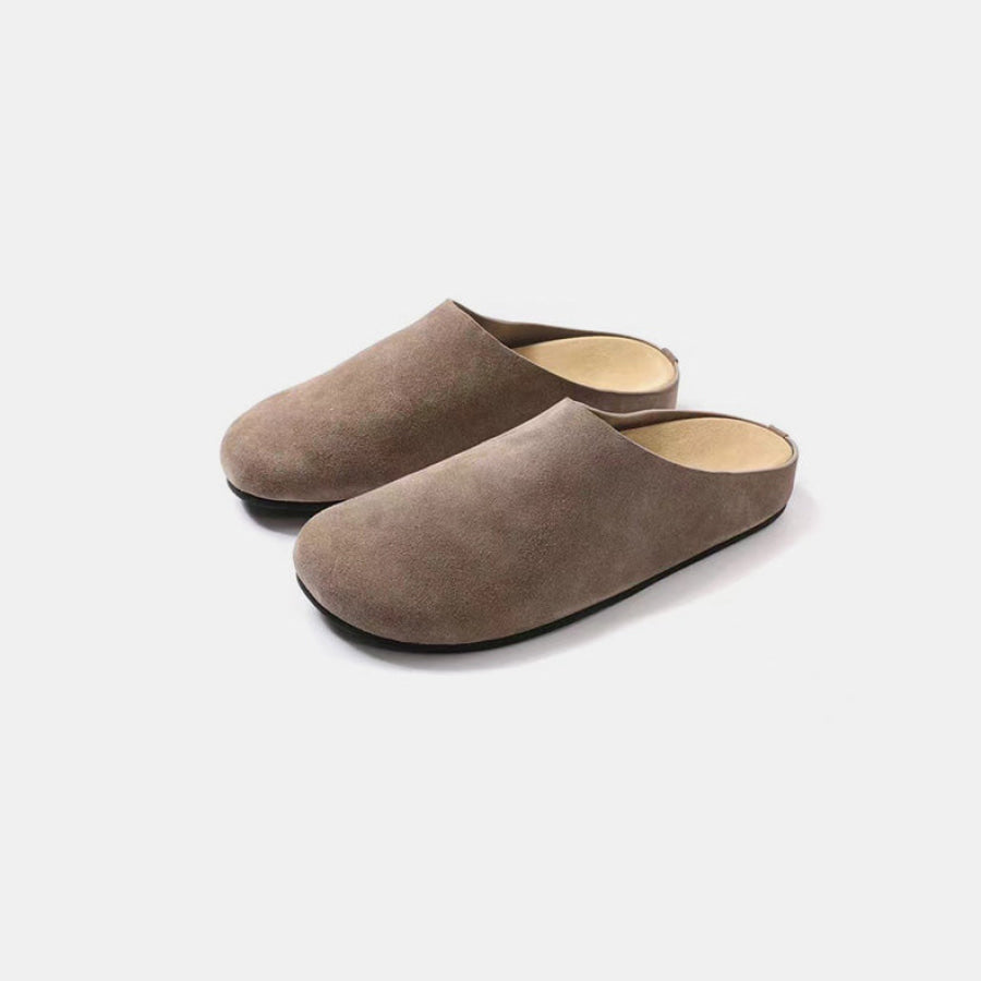 Suede Round Toe Slip-Ons Taupe / 35(US4) Apparel and Accessories