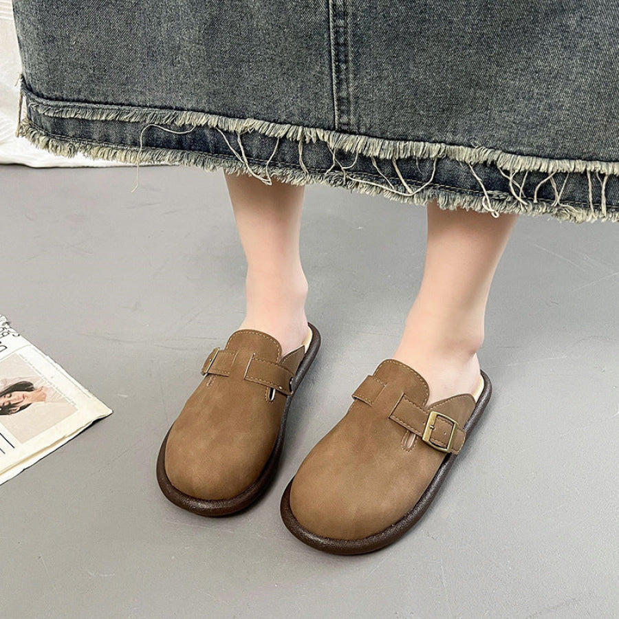 Suede Round Toe Slip-Ons Apparel and Accessories