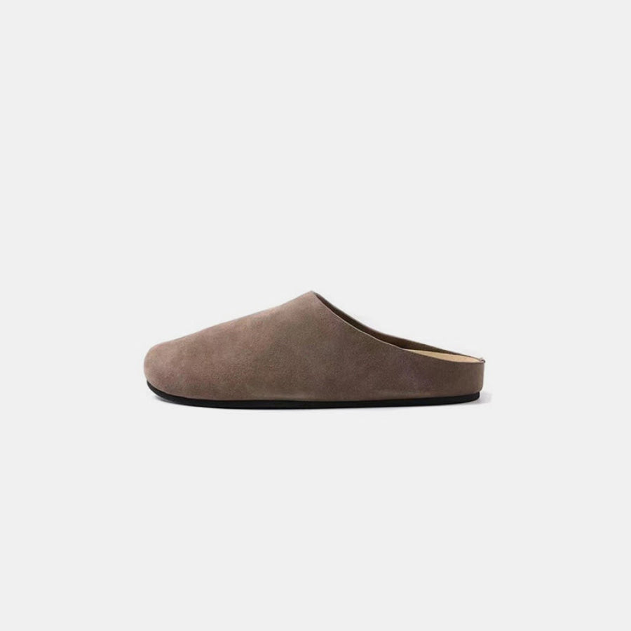 Suede Round Toe Slip-Ons Taupe / 35(US4) Apparel and Accessories