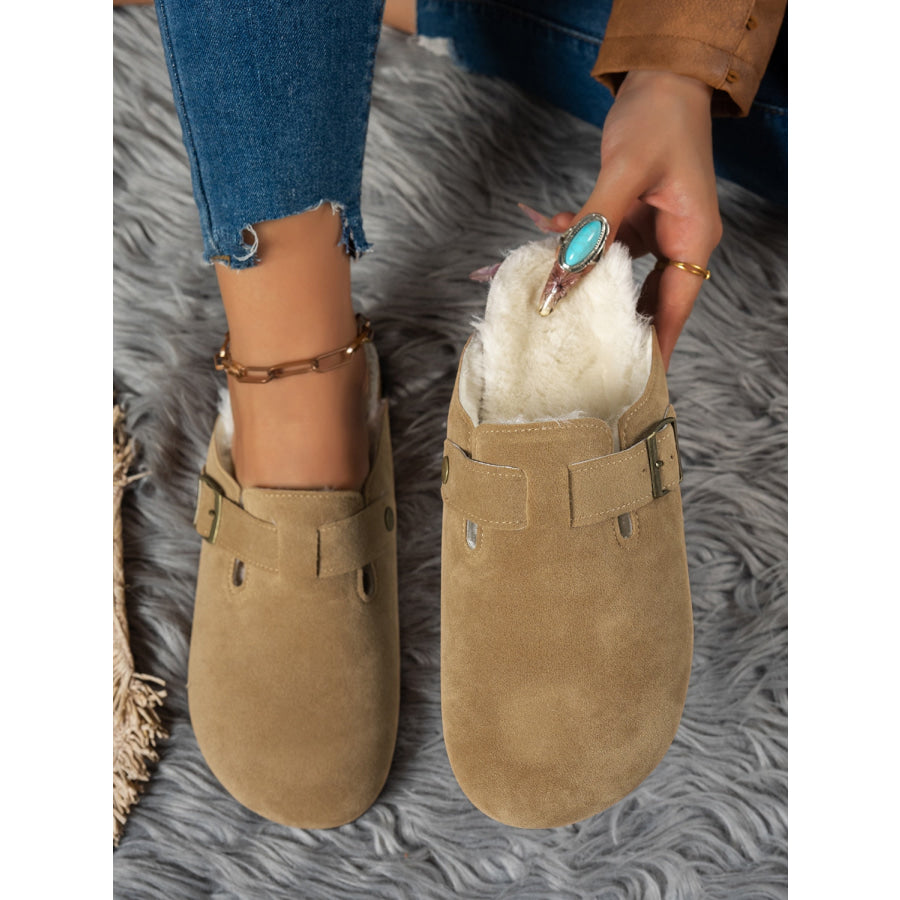 Suede Round Toe Slippers Apparel and Accessories