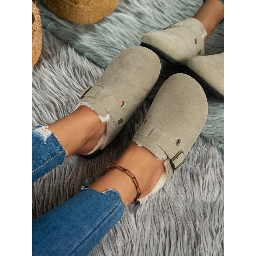 Suede Round Toe Slippers Apparel and Accessories