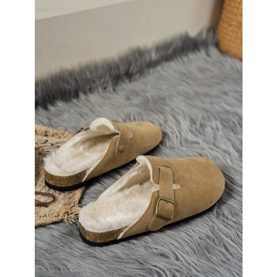 Suede Round Toe Slippers Apparel and Accessories