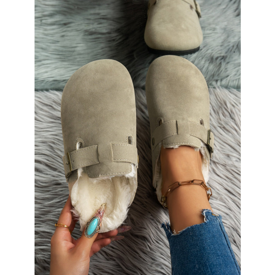 Suede Round Toe Slippers Apparel and Accessories