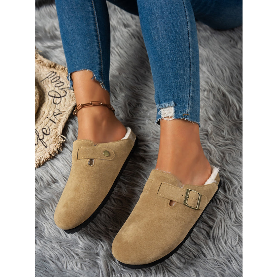 Suede Round Toe Slippers Apparel and Accessories