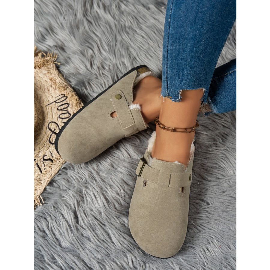 Suede Round Toe Slippers Apparel and Accessories