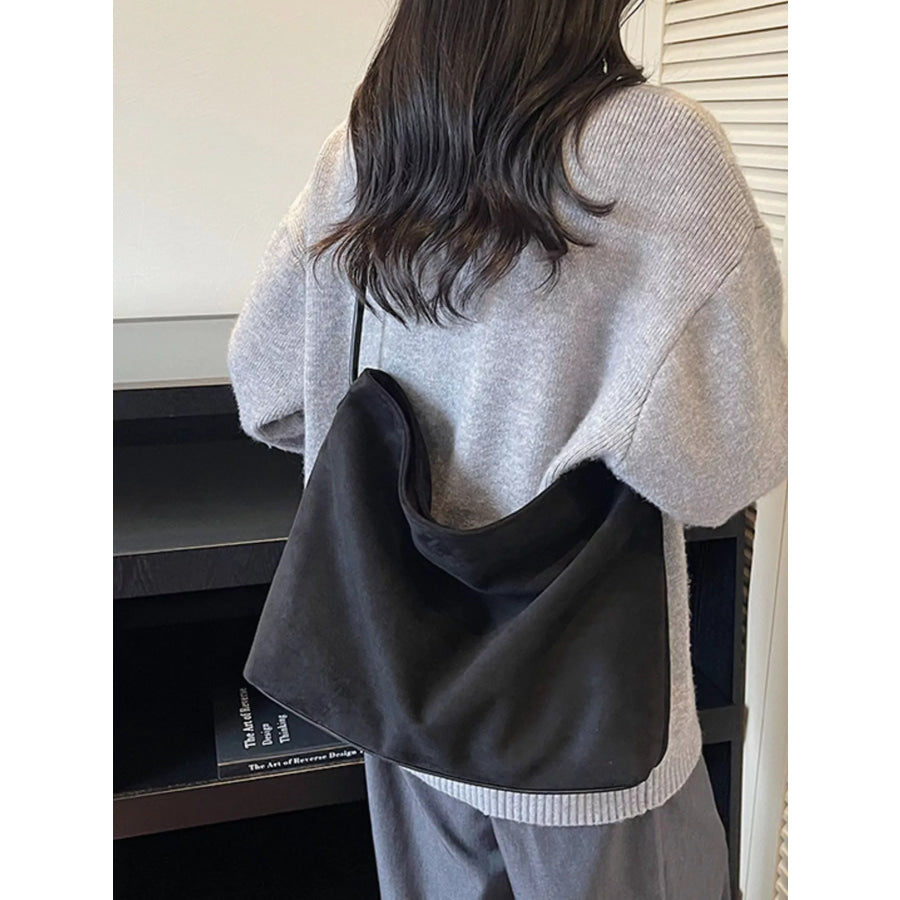 Suede Slouchy Shoulder Bag Black / onesize Apparel and Accessories