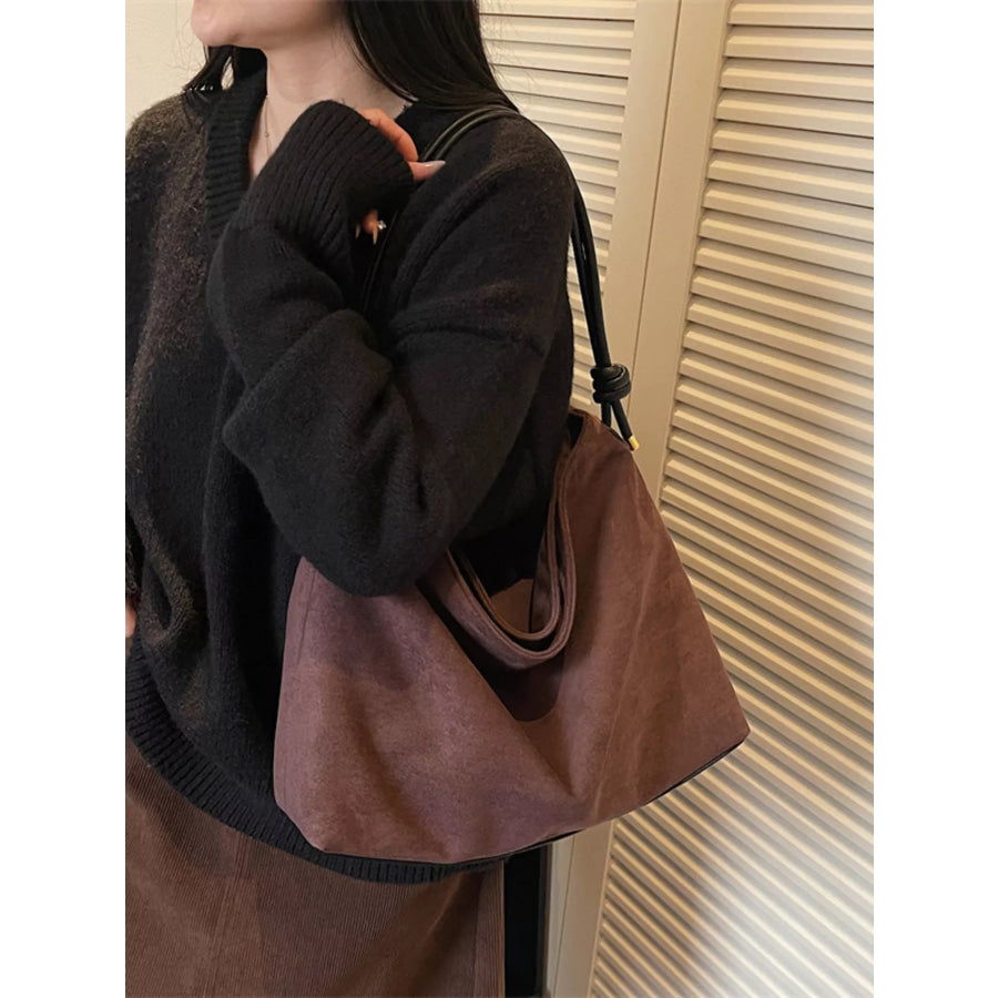 Suede Slouchy Shoulder Bag Brown / onesize Apparel and Accessories