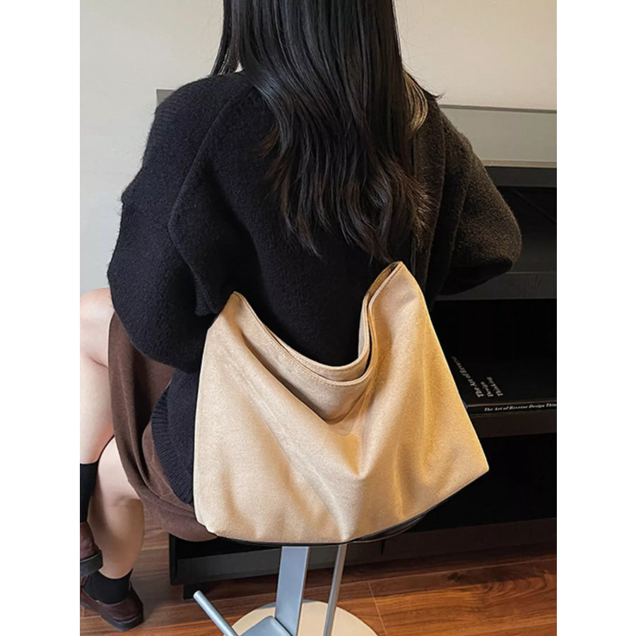 Suede Slouchy Shoulder Bag Khaki / onesize Apparel and Accessories
