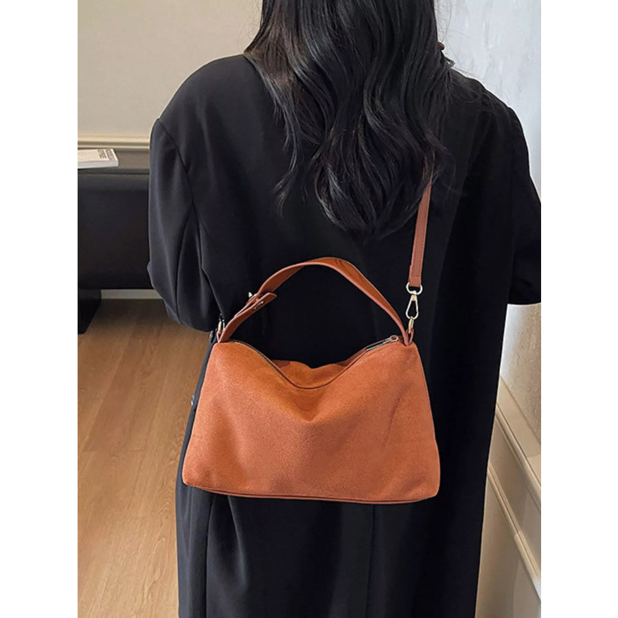 Suede Texture Crossbody Bag Apparel and Accessories