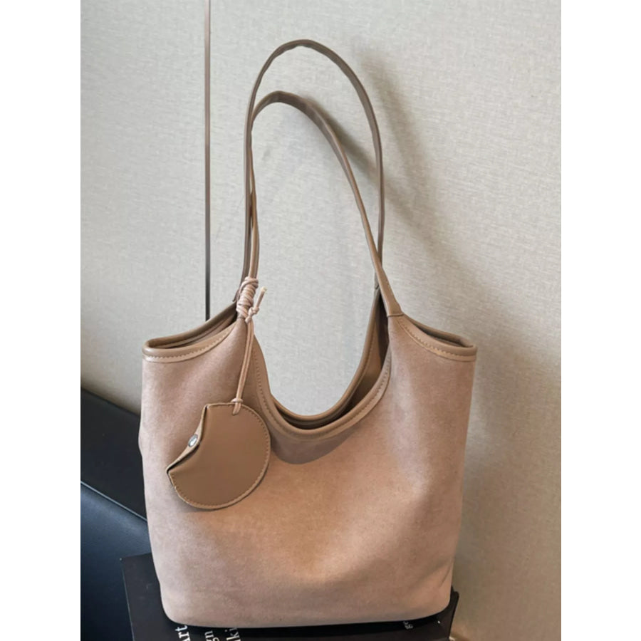 Suede Texture Shoulder Bag Apparel and Accessories