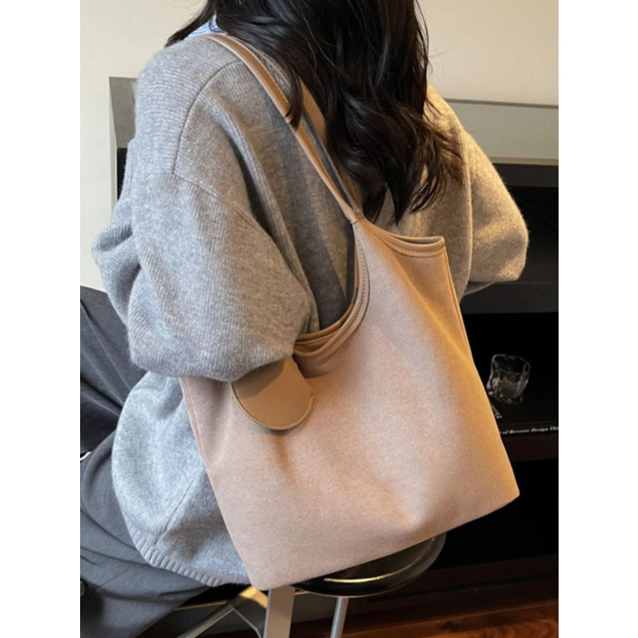 Suede Texture Shoulder Bag Apparel and Accessories